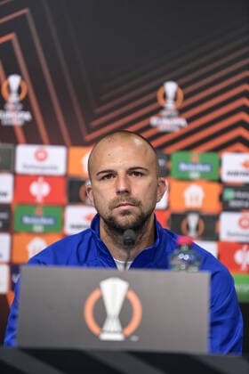 UEFA Europa League - Dinamo Zagreb press Josip Misic of Dinamo Zagreb speaks on a press conference, PK, Pressekonferenz at Maksimir Stadium ahead of UEFA Europa league match between Dinamo Zagreb and Rapid Wien, in Zagreb, Croatia on November 3, 2021. IgorxSoban PIXSELL