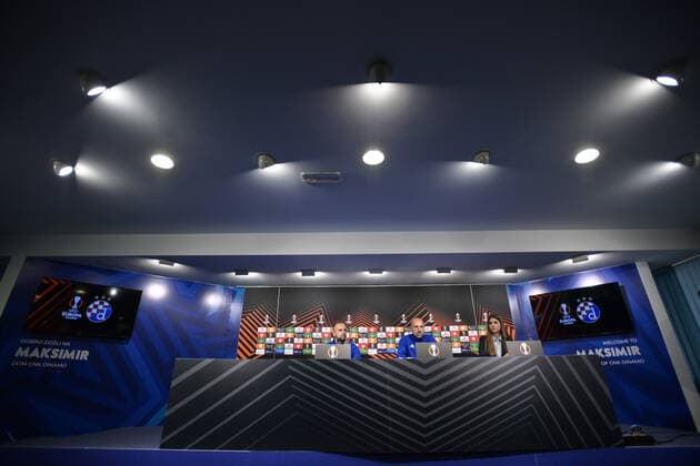 UEFA Europa League - Dinamo Zagreb press Josip Misic of Dinamo Zagreb and head coach of Dinamo Zagreb Damir Krznar attend a press conference, PK, Pressekonferenz at Maksimir Stadium ahead of UEFA Europa league match between Dinamo Zagreb and Rapid Wien, in Zagreb, Croatia on November 3, 2021. IgorxSoban PIXSELL