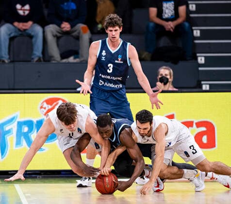 Maik Kotsar Towers , Oriol Pauli Andorra , Moussa Diagne Andorra , Max DiLeo Towers 7days Euro Cup, Basketball season 2021 2022, 03 game 02 11 21, Hamburg, Hamburg Towers vs Morabanc Andorra, Â