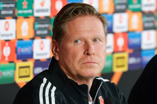 ISTANBUL, TURKEY - NOVEMBER 3, 2021: Lokomotiv Moscow s head coach Markus Gisdol gives a press conference, PK, Pressekonferenz ahead of the 2021 22 UEFA Europa League Group Stage match against Galatasaray at Ali Sami Yen Stadium. Mikhail Japaridze TASS  TS116B27
