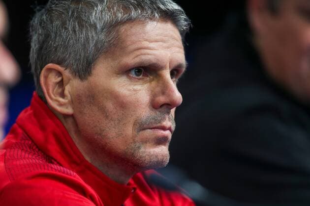 SOCCER - UEFA EL, Dinamo vs Rapid ZAGREB,CROATIA,03.NOV.21 - SOCCER - UEFA Europa League, group stage, GNK Dinamo Zagreb vs SK Rapid Wien, preview, press conference, PK, Pressekonferenz Rapid. Image shows head coach Dietmar Kuehbauer (Rapid).  GEPAxpictures xPhilippxBrem