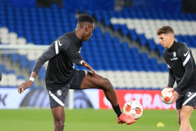 SOCCER - UEFA EL, Sociedad vs Sturm SAN SEBASTIAN,SPAIN,03.NOV.21 - SOCCER - UEFA Europa League, group stage, Real Sociedad vs SK Sturm Graz, preview, training Sturm. Image shows Kelvin Kwarteng Yeboah (Sturm).  GEPAxpictures xMarioxBuehner
