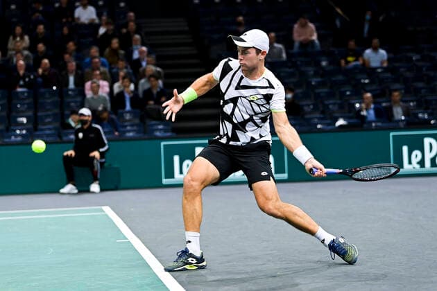 Dominik Koepfer (Ger) TENNIS : Rolex Paris Masters J4 - Paris - 04 11 2021 JBAutissier Panoramic 