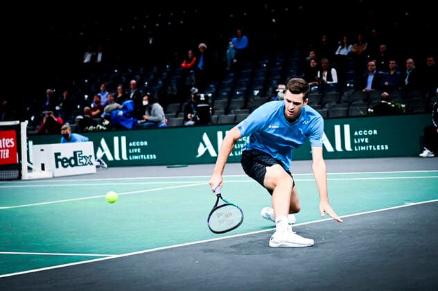 Hubert Hurkacz (Pol) TENNIS : Rolex Paris Masters J4 - Paris - 04 11 2021 JBAutissier Panoramic 