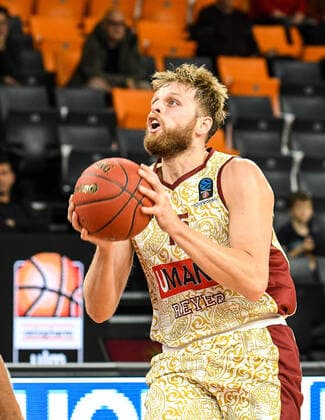 GER, EuroCup, ratiopharm ulm vs Umana Reyer Venice 03 11 2021, ratiopharm arena, Neu Ulm, GER, EuroCup, ratiopharm ulm vs Umana Reyer Venice, in picture Vasilis Charalampopoulos Venice, 15 nordphotoxGmbHx xHafner nph00200