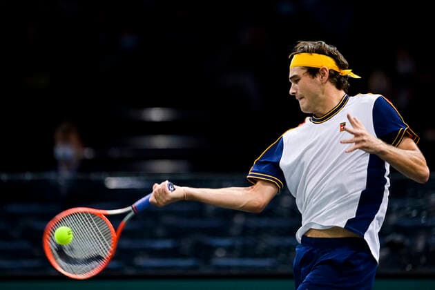 Taylor Fritz (USA) TENNIS : Rolex Paris Masters J4 - Paris - 04 11 2021 JBAutissier Panoramic 
