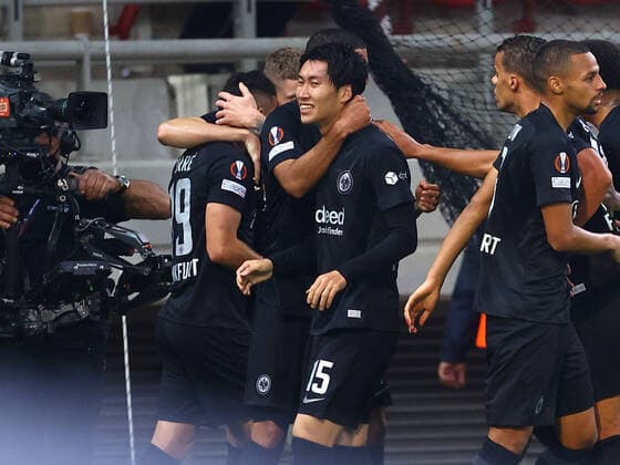 Olympiacos F.C. v Eintracht Frankfurt UEFA Europa League Daichi Kamada of Eintracht Frankfurt celebrates during the UEFA Europa League Group D match at Karaiskakis Stadium, Piraeus Content Not Available For UK Newspapers Copyright: xYannisxHalasx FIL-16070-0030