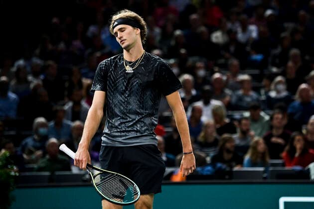 Alexander Zverev (Ger) TENNIS : Rolex Paris Masters J4 - Paris - 04 11 2021 JBAutissier Panoramic 