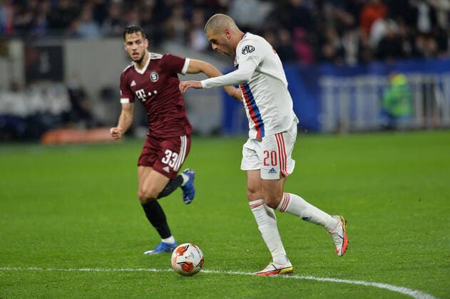Islam Slimani (lyon) FOOTBALL : Olympique Lyonnais vs Sparta Prague - Ligue Europa - 04 11 2021 FredericChambert Panoramic 
