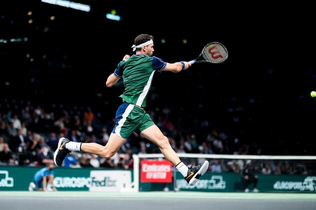 Grigor Dimitrov (Bul) TENNIS : Rolex Paris Masters J4 - Paris - 04 11 2021 JBAutissier Panoramic 