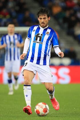 SOCCER - UEFA EL, Sociedad vs Sturm SAN SEBASTIAN,SPAIN,04.NOV.21 - SOCCER - UEFA Europa League, group stage, Real Sociedad vs SK Sturm Graz. Image shows David Silva (Real Sociedad).  GEPAxpictures xMarioxBuehner