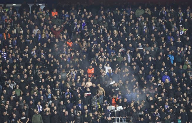 Dinamo Zagreb v Rapid Wien: Group H - UEFA Europa League Dinamo Zagreb fans during the UEFA Europa League group H match between Dinamo Zagreb and Rapid Wien at Maksimir Stadium on November 4, 2021 in Zagreb, Croatia. LukaxStanzl PIXSELL
