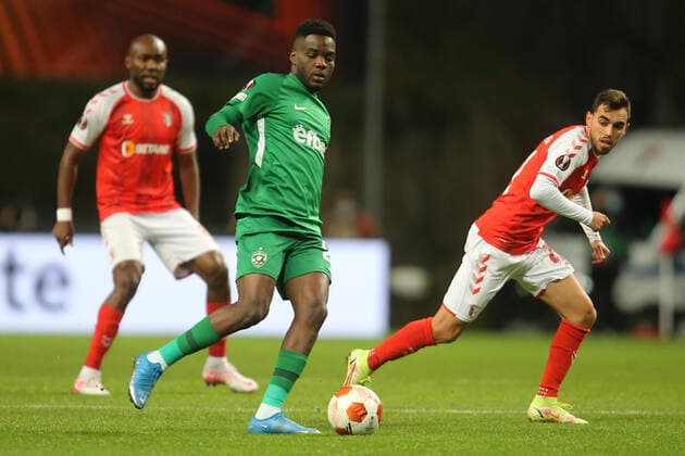 FOOTBALL, FUSSBALL - Show of Ludogorets Razograd during the Europa League match between SC Braga and Ludogorets Razograd. Estadio Municipal Braga, Portugal, 4th November. Photo: IMAGO Pedro Benavente