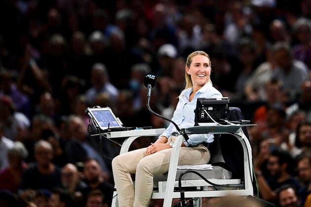 Arbitre de Chaise Aurelie Tourte - chair umpire TENNIS : Rolex Paris Masters J4 - Paris - 04 11 2021 JBAutissier Panoramic 