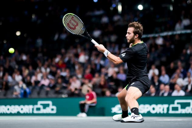 Hugo Gaston (Fra) TENNIS : Rolex Paris Masters J4 - Paris - 04 11 2021 JBAutissier Panoramic 