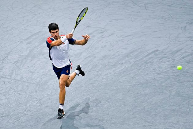 Carlos Alcaraz (Esp) TENNIS : Rolex Paris Masters J4 - Paris - 04 11 2021 JBAutissier Panoramic 