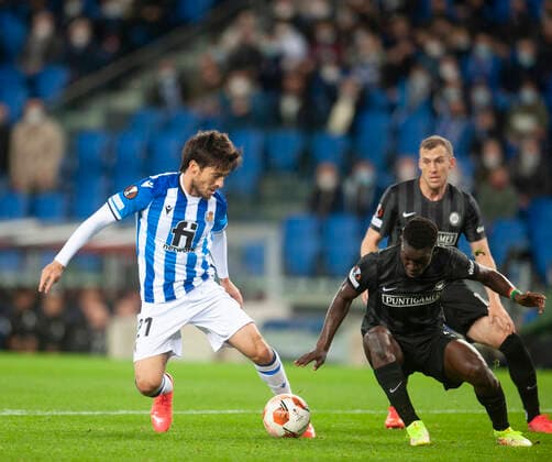 Partido de la Europa League entre la Real Sociedad y el Sturm Graz. En la imagen, Silva. Europa League match between Real Sociedad and Sturm Graz. In this picture, Silva. 
