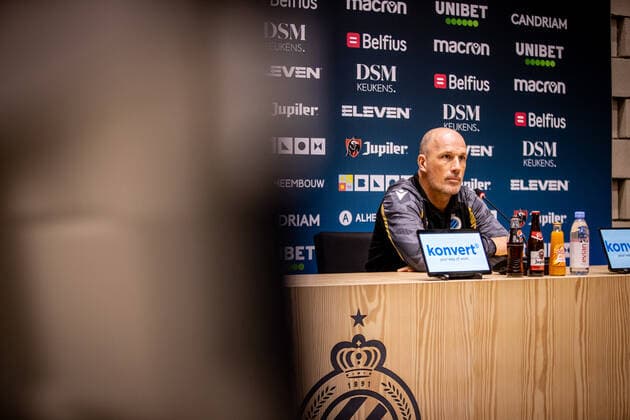 Club Brugge s head coach Philippe Clement pictured during the weekly press conference, PK, Pressekonferenz of Belgian soccer team Club Brugge KV, Friday 05 November 2021 in Knokke-Heist, to discuss the next game in the national competition. KURTxDESPLENTER x3131367x