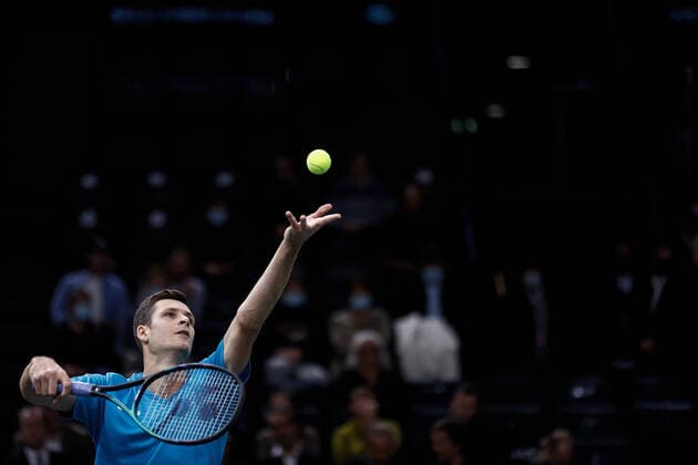 Hubert HURKACZ (POL) TENNIS : Rolex Paris Masters - Quart de finale - 05 11 2021 AurelienMorissard Panoramic 