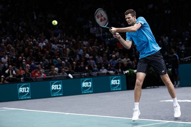 Hubert HURKACZ (POL) TENNIS : Rolex Paris Masters - Quart de finale - 05 11 2021 AurelienMorissard Panoramic 