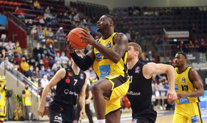 Ludwigsburg , Basketball easycredit BBL Bundesliga MHP Riesen Ludwigsburg vs NINERS Chemnitz , Rawle Alkins Riesen