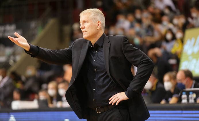 Ludwigsburg , Basketball easycredit BBL Bundesliga MHP Riesen Ludwigsburg vs NINERS Chemnitz , John patrick coach giants