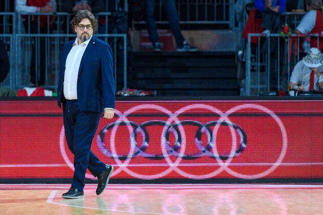 Andrea Trinchieri FC Bayern Muenchen Basketball, Head Coach , FC Bayern Muenchen vs Real Madrid, Basketball, Euroleague, Matchday 8, Season 2021 2022, 05 11 2021 FC Bayern Muenchen vs Real Madrid, Basketball, Euroleague, Matchday 8, Season 2021 2022, 05 11 2021 Munich. Copyright: xEibnerxPressefoto HeikexFeinerx EP_HFR