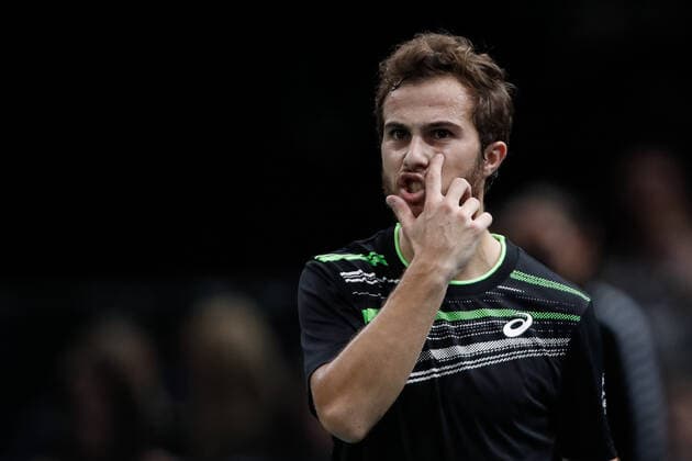 Hugo GASTON (FRA) TENNIS : Rolex Paris Masters - Quart de finale - 05 11 2021 AurelienMorissard Panoramic 