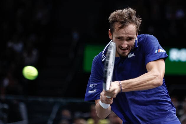 Daniil MEDVEDEV (RUS) TENNIS : Rolex Paris Masters - Quart de finale - 05 11 2021 AurelienMorissard Panoramic 