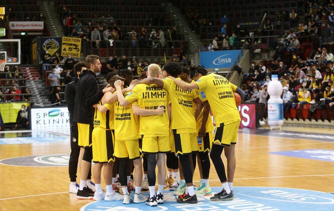 Ludwigsburg , Basketball easycredit BBL Bundesliga MHP Riesen Ludwigsburg vs NINERS Chemnitz , Team Riesen