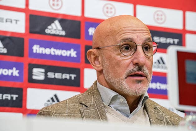 November 5, 2021, Madrid, Spain: The coach of the Spanish U21, U 21 men s soccer team, Luis de la Fuente Castillo, gives a statement at a press conference, PK, Pressekonferenz at the Spanish Fubol Federation in Madrid. Madrid Spain - ZUMAs197 0141129982st Copyright: xDiegoxRadamesx