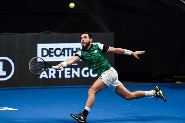 IPP20211105 Tennis: ATP, Tennis Herren Challenger Tour, Internazionali di Bergamo 2021, Damir Dzumhur (Bih) (Verwendung nur in Deutschland - GERMANY ONLY) *** IPP20211105 Tennis ATP Challenger Tour, Internazionali di Bergamo 2021, Damir Dzumhur Bih Use only in Germany GERMANY ONLY 