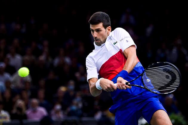 Novak Djokovic (srb) TENNIS : Rolex Paris Masters J6 - Paris - 06 11 2021 JBAutissier Panoramic 