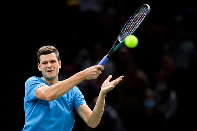 Novak Djokovic (srb) Hubert Hurkacz (Pol) Alexander Zverev (Ger) Daniil Medvedev (Rus) TENNIS : Rolex Paris Masters J6 - Paris - 06 11 2021 JBAutissier Panoramic 