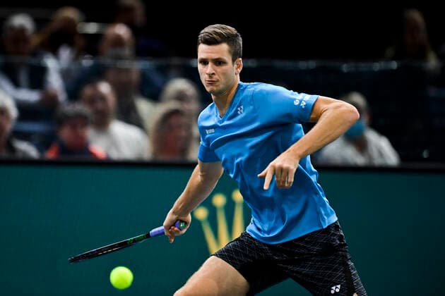 Novak Djokovic (srb) Hubert Hurkacz (Pol) Alexander Zverev (Ger) Daniil Medvedev (Rus) TENNIS : Rolex Paris Masters J6 - Paris - 06 11 2021 JBAutissier Panoramic 