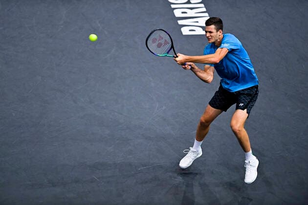 Hubert Hurkacz (Pol) TENNIS : Rolex Paris Masters J6 - Paris - 06 11 2021 JBAutissier Panoramic 