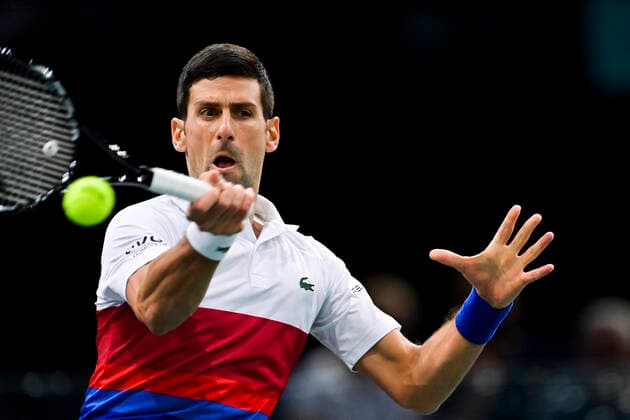Novak Djokovic (srb) TENNIS : Rolex Paris Masters J6 - Paris - 06 11 2021 JBAutissier Panoramic 