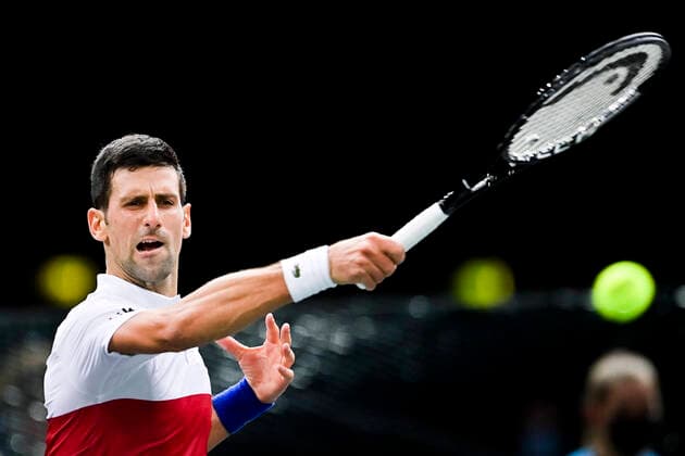 Novak Djokovic (srb) TENNIS : Rolex Paris Masters J6 - Paris - 06 11 2021 JBAutissier Panoramic 