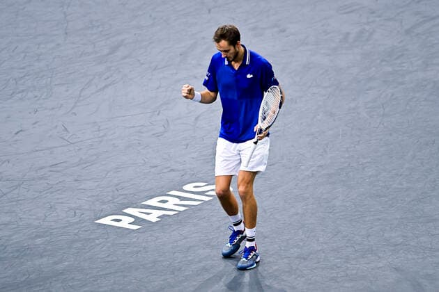 Daniil Medvedev (Rus) TENNIS : Rolex Paris Masters J6 - Paris - 06 11 2021 JBAutissier Panoramic 