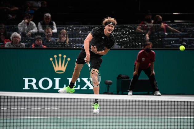 Alexander Zverev GER during the Rolex Paris Master 2021 at the Accord Arena on saturday november 6, 2021 Paris France Copyright: AntonioxBorga