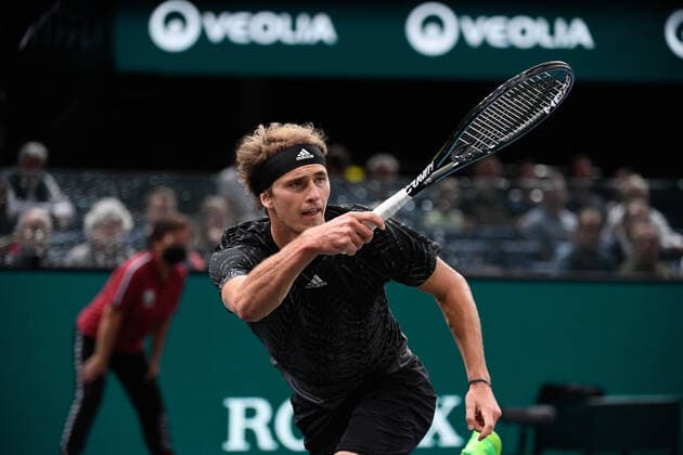 Alexander Zverev GER during the Rolex Paris Master 2021 at the Accord Arena on saturday november 6, 2021 Paris France Copyright: AntonioxBorga