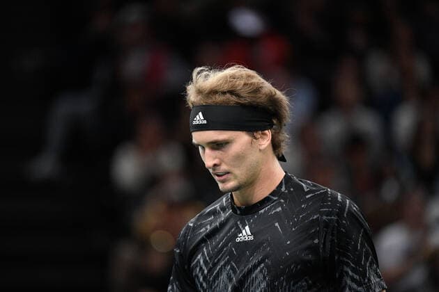 Alexander Zverev GER ,disappointed, disappointed looking, disappointed, sad, frostier, frustrated, frustrated during the Rolex Paris Master 2021 at the Accord Arena on saturday november 6, 2021 Paris France Copyright: AntonioxBorga