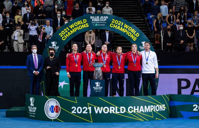 2021 Billie Jean King Cup Finals Russia Switzerland Final Trophy Ceremony 2021 Billie Jean King Cup Finals