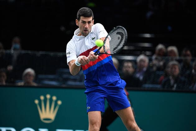 Novak Djokovic SRB during the Rolex Paris Master 2021 at the Accord Arena on saturday november 6, 2021 Paris France Copyright: AntonioxBorga