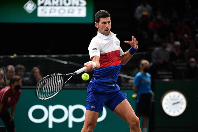 Novak Djokovic SRB during the Rolex Paris Master 2021 at the Accord Arena on saturday november 6, 2021 Paris France Copyright: AntonioxBorga