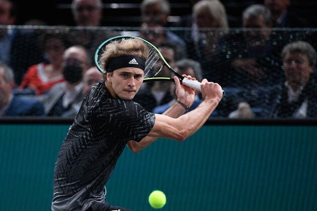 Alexander Zverev GER during the Rolex Paris Master 2021 at the Accord Arena on saturday november 6, 2021 Paris France Copyright: AntonioxBorga