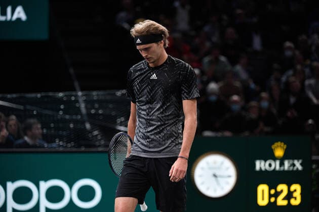 Alexander Zverev GER during the Rolex Paris Master 2021 at the Accord Arena on saturday november 6, 2021 Paris France Copyright: AntonioxBorga