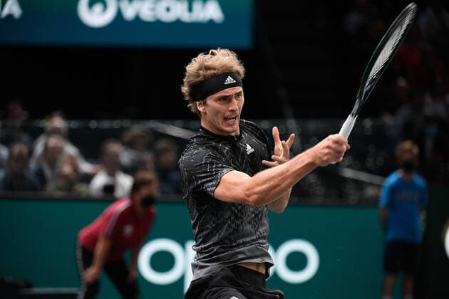 Alexander Zverev GER during the Rolex Paris Master 2021 at the Accord Arena on saturday november 6, 2021 Paris France Copyright: AntonioxBorga
