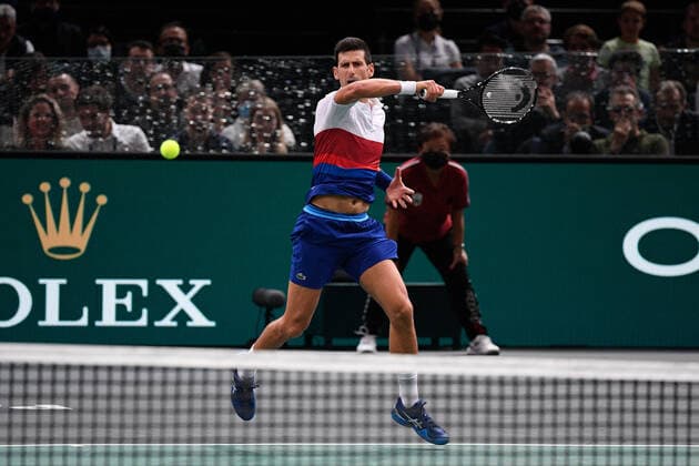 Novak Djokovic SRB during the Rolex Paris Master 2021 at the Accord Arena on saturday november 6, 2021 Paris France Copyright: AntonioxBorga