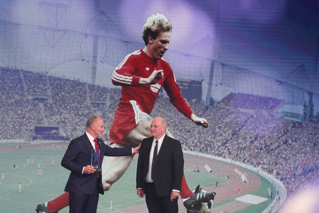 Bavarias Minister of the Interior Joachim Herrmann honours Karl Heinz Rummenigge with the Bavarian Sports Award 2021for his lifes work in sport Uli Hoeneß presents the Sports Award to Karl Heinz Rummenigge Munich Bavaria Germany BMW Welt